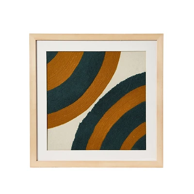 Hello Honey® Square Abstract Embroidery in Wood Frame