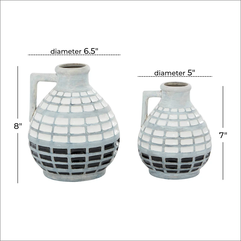 Gray Ceramic Coastal Vase Set