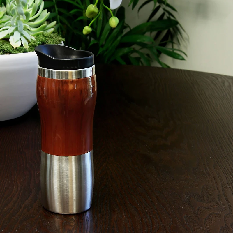 Gibson Home® Monaco Cafe 15oz. Stainless Steel Thermal Insulated Travel Mug Cup with Lid