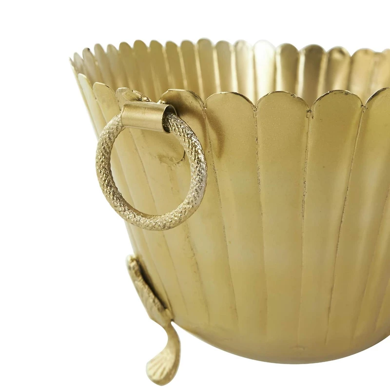 Gold Metal Planter Set