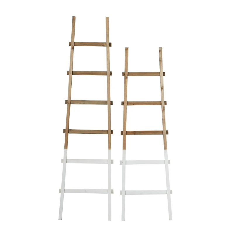 Brown Wood Natural Ladder Set