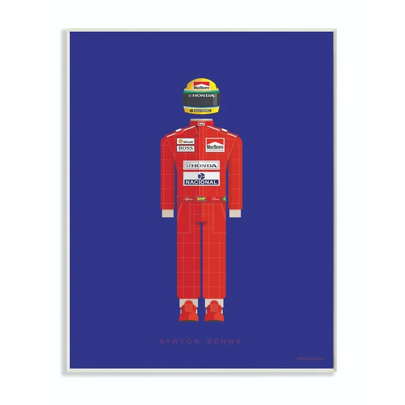 Stupell Industries Ayrton Senna Famous Fashion Design with Frame Wall Accent