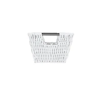 Simplify Small White Shelf Storage Rattan Tote Basket