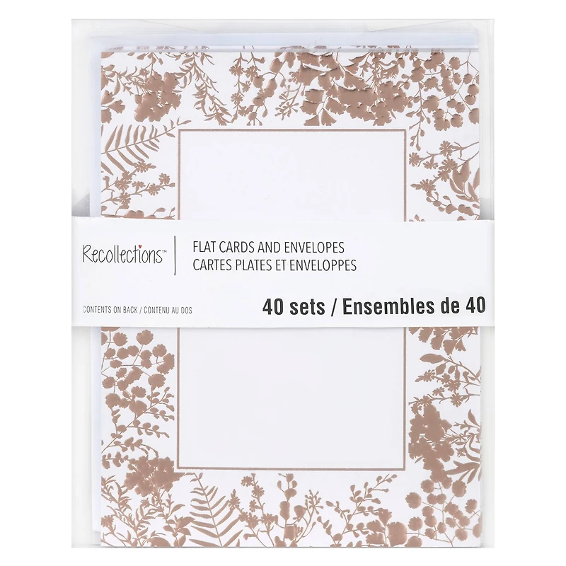 6 Packs: 40 ct. (240 total) Floral Flat Cards & Envelopes by Recollections™, 4.25" x 5.5"