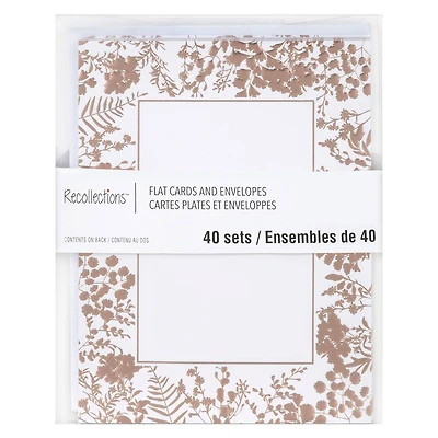 6 Packs: 40 ct. (240 total) Floral Flat Cards & Envelopes by Recollections™, 4.25" x 5.5"