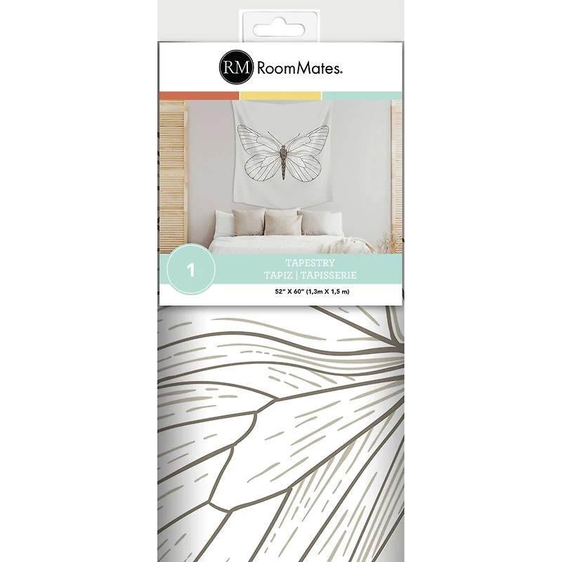 RoomMates White Butterfly Tapestry