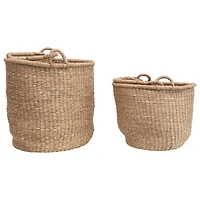 Hello Honey® Handwoven Seagrass Baskets with Handles Set
