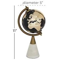 11" Gold Ceramic Modern Globe