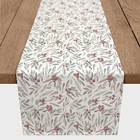 Holly And Leaves 16x72 Cotton Twill Runner