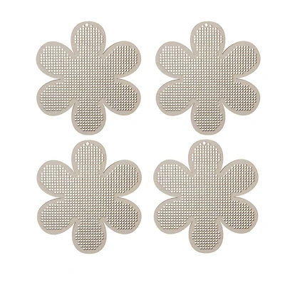 4" Flower Cross Stitch Wood Canvas, 4ct. by Loops & Threads®