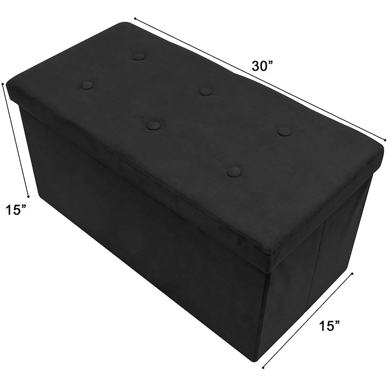 Sorbus 30" Faux Suede Storage Bench