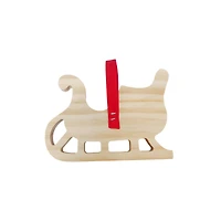 4.5" Sleigh DIY Pinewood Ornament by Ashland®