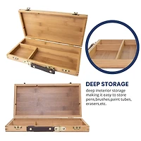Pacific Arc 13" Bamboo Paint Box with 3 Compartments