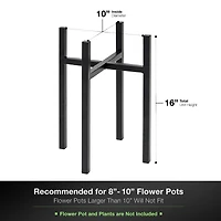 Sorbus 10" Black Mid Century Style Plant Stand