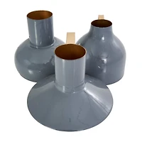 CosmoLiving by Cosmopolitan Blue Metal Abstract Enameled Vase with Geometric Gold Handle Set