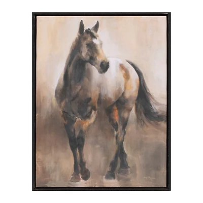 18.25" x 24" Framed Horse Canvas Art