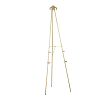 66.5" Gold Metal Foldable 2-Tier Display Easel with Scroll Finial