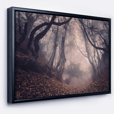 Designart - Vintage Foggy Forest Trees