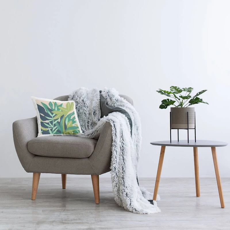 Stupell Industries Layered Abstract Leaves Varied Green Shapes Throw Pillow, 18" x 18"