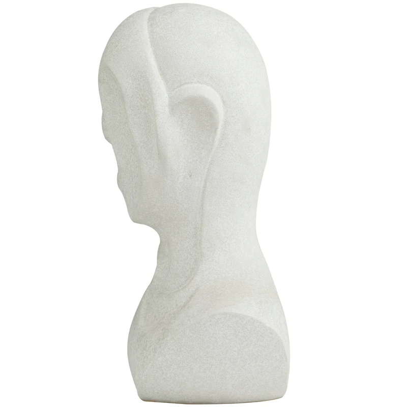 19" White Ceramic Cubist Inspired Head Sculpture