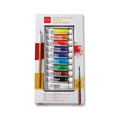 Savoir-Faire 10 Color Opaque Watercolor Gouache Set