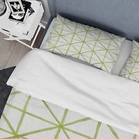 Designart 'geometric Green Triangle II' Geometric Bedding Set