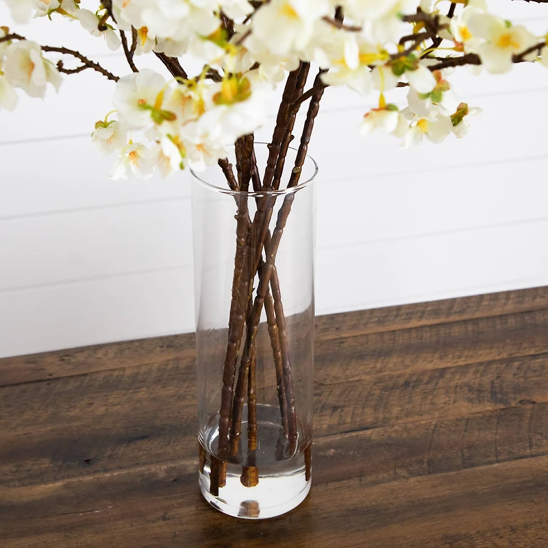 2.5ft. Artificial Cherry Blossom Arrangement in Cylinder Glass Vase