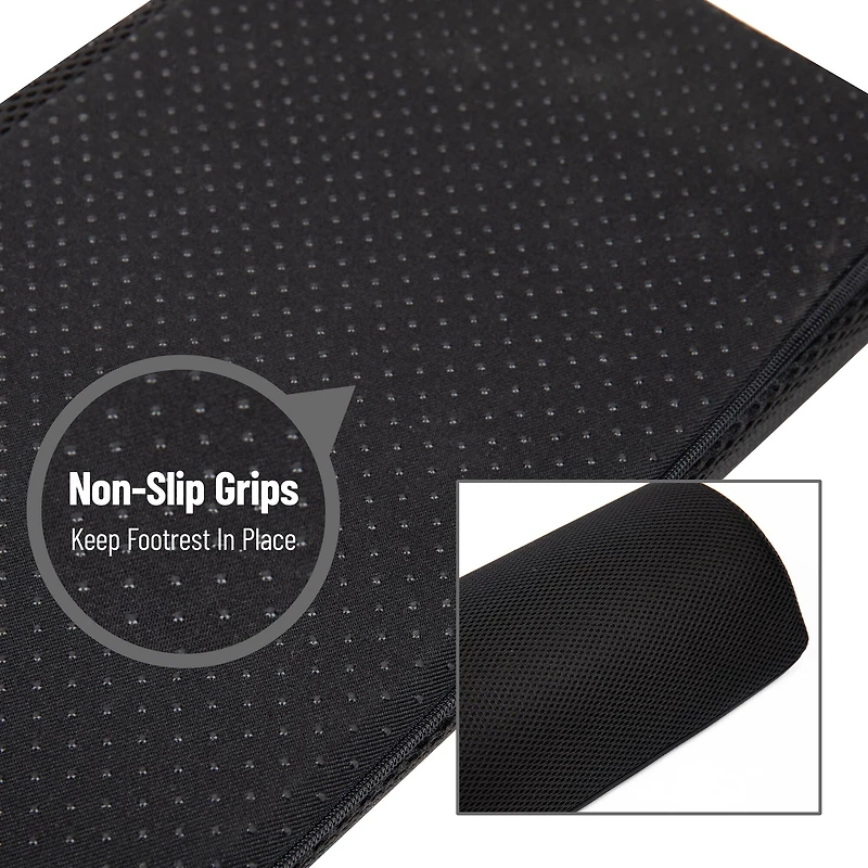 Mind Reader Harmony Collection Black Ergonomic Back and Footrest Set