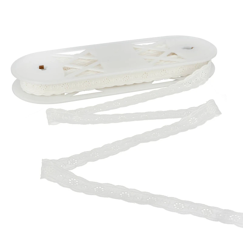 0.75" White Eyelet Lace Trim by Celebrate It®