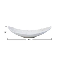 Hello Honey® 10" Matte White Decorative Textured Aluminum Bowl with Raw Edge