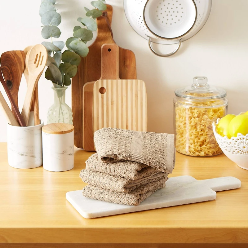 DII® Solid Stone Waffle Terry Dishtowels, 4ct.