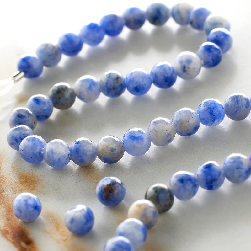 Blue Spotted Sodalite Stone Round Beads by Bead Landing®, 4mm