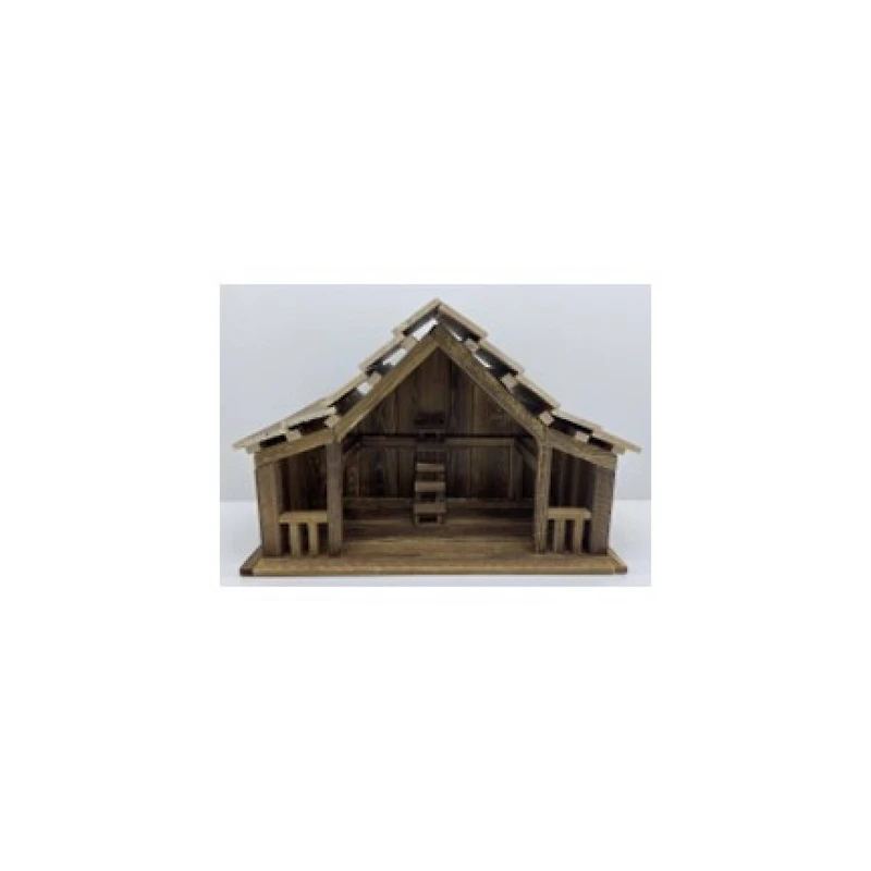 Wooden Nativity Stable with Railing  - 20.25"