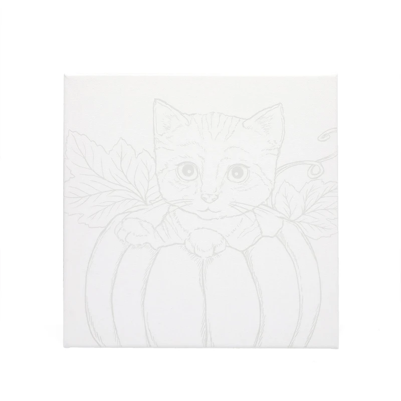 11" x 11" Kitten in Pumpkin Canvas Painting Kit by Craft Smart®
