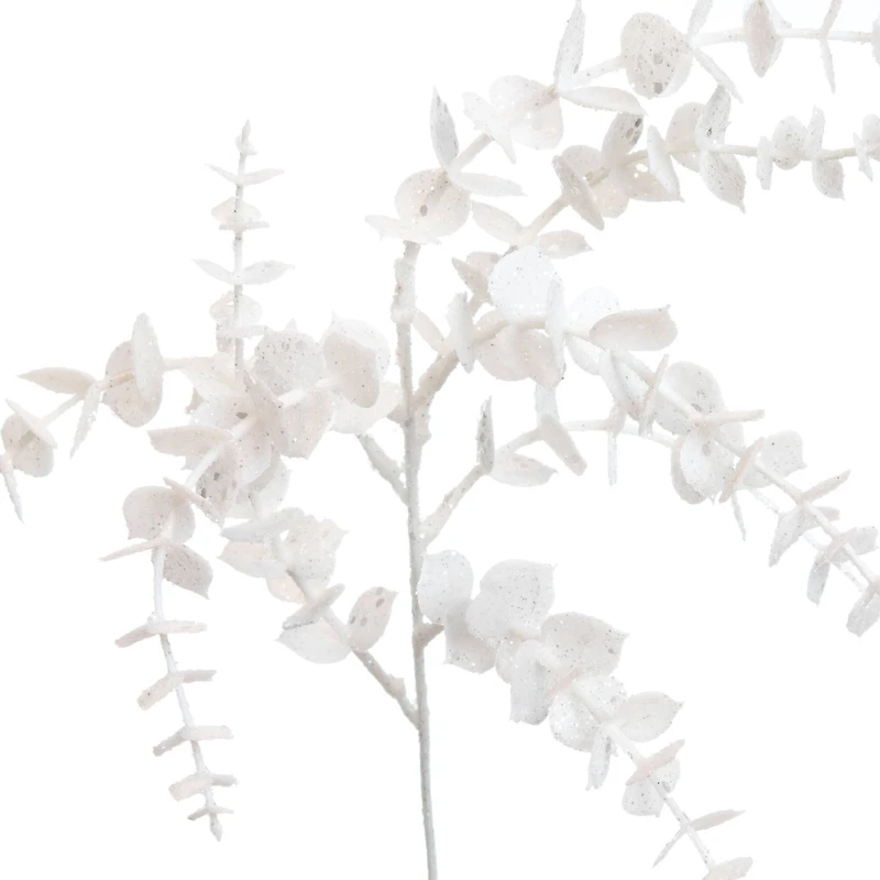 15.5" White Glitter Eucalyptus Pick by Ashland®