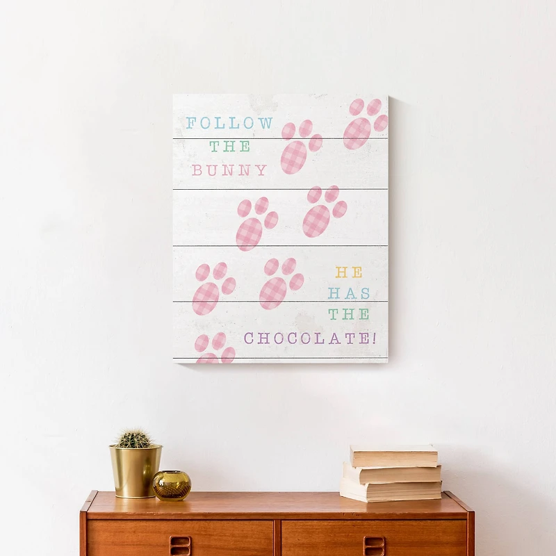 Bunny Has Chocolate 16" x 20" Canvas Wall Art