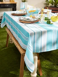 DII® Beach House Stripe Print Outdoor Tablecloth 60x84"