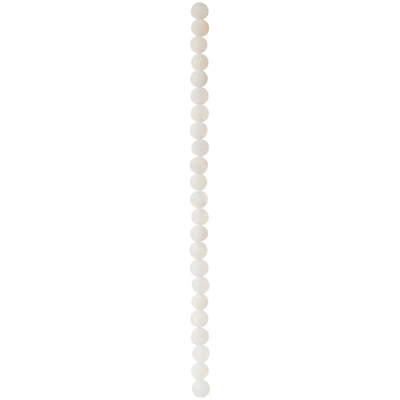 12 Packs: 22 ct. (264 total) Matte White Crackle Agate Round Beads, 8mm by Bead Landing™