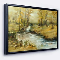 Designart - Brook in Autumn Oil Painting