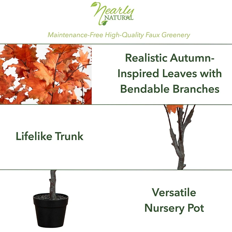 4ft. Autumn Smoky Maple Artificial Fall Tree