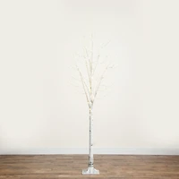 8ft. Pre-Lit White Birch Artificial Christmas Tree, Warm White LED Lights