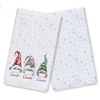 Let it Gnome Blue Snowflakes Tea Towels - Set of 2