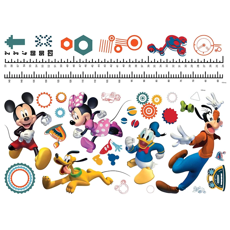 RoomMates Mickey and Friends Growth Chart Peel & Stick Wall Decals