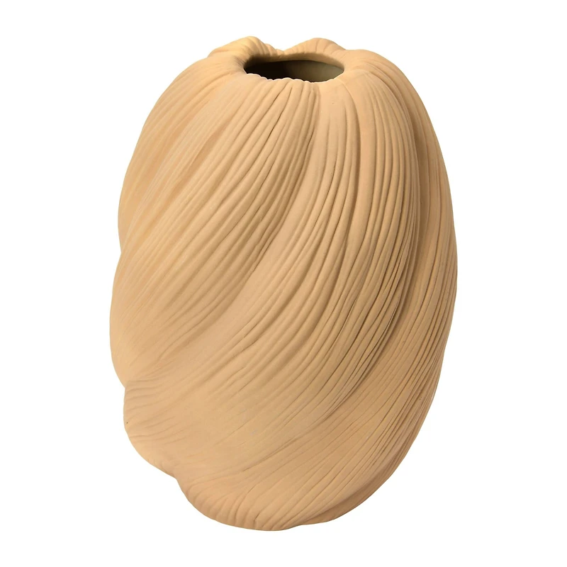 Hello Honey® 13" Putty Sand Stoneware Sculptural Vase