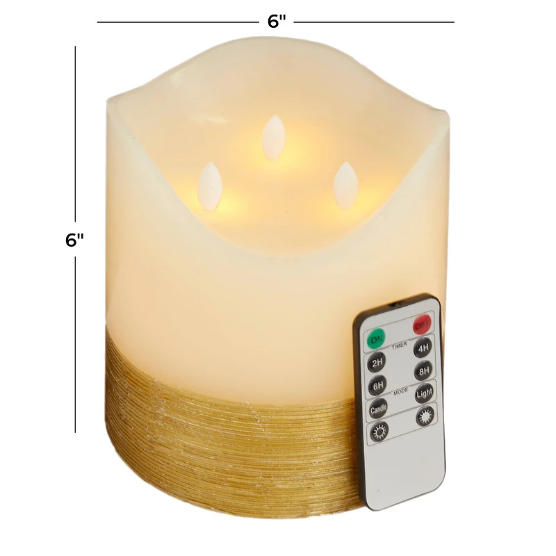 Cream & Gold Traditional Flameless Candle