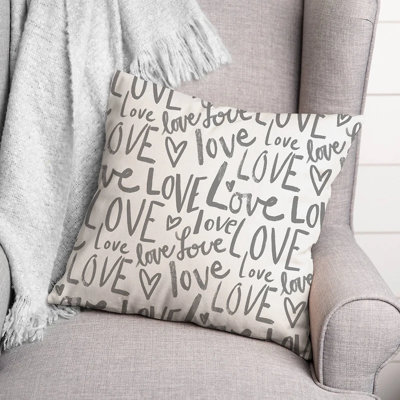 Love Typography 18" x 18" Throw Pillow