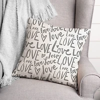 Love Typography 18" x 18" Throw Pillow