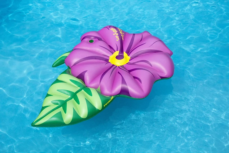 6ft. Inflatable Green & Pink Hibiscus Flower Pool Float