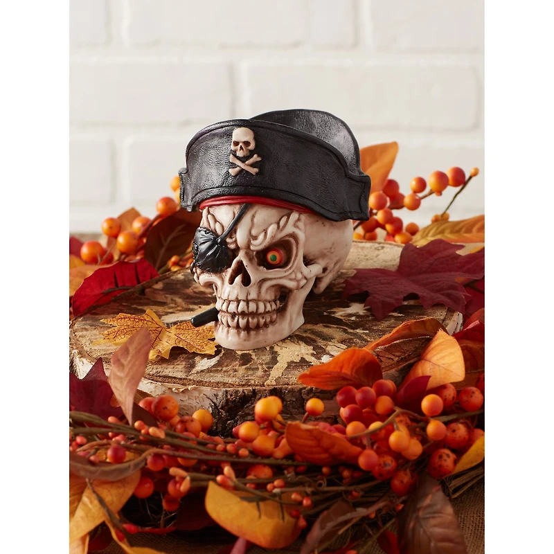 Dragon Crest Grinning Pirate Skull Décor