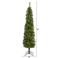 6ft. Pre-Lit Green Artificial Christmas Tree, Clear LED Lights